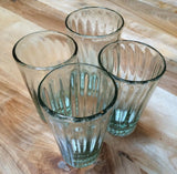 Clear Ribbed Beer Glass