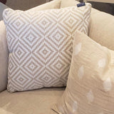Grey Rhombus Tiles Fabric Toss Pillow