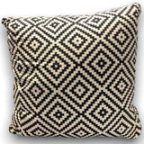 Black Rhombus Tiles Fabric Toss Pillow