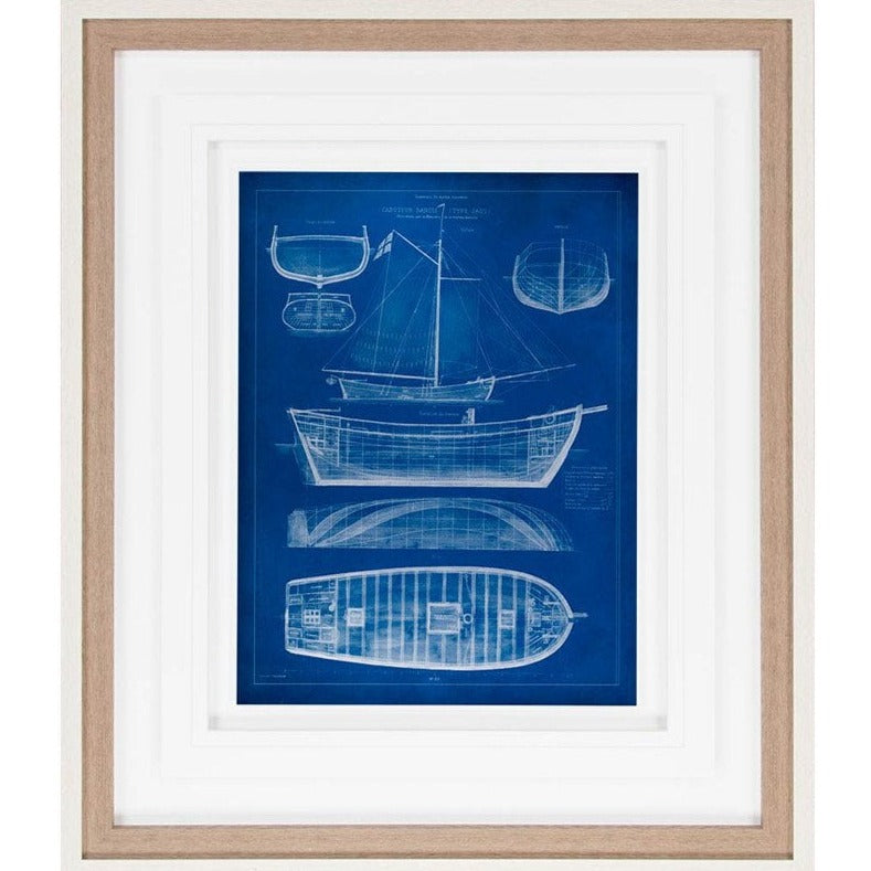 Ship Blueprint II Artwork  | Framed Art | Jordans Home