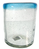 Colored Rim Short Glass