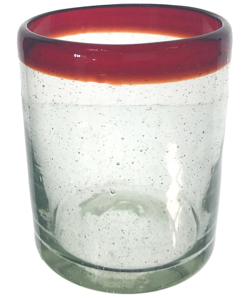 Colored Rim Short Glass