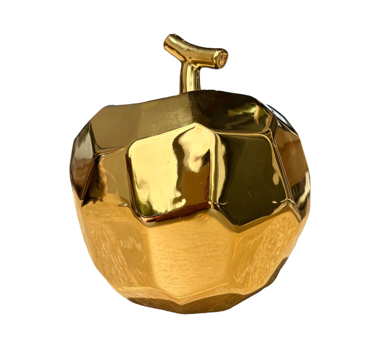 Gold Ceramic Apple Decor